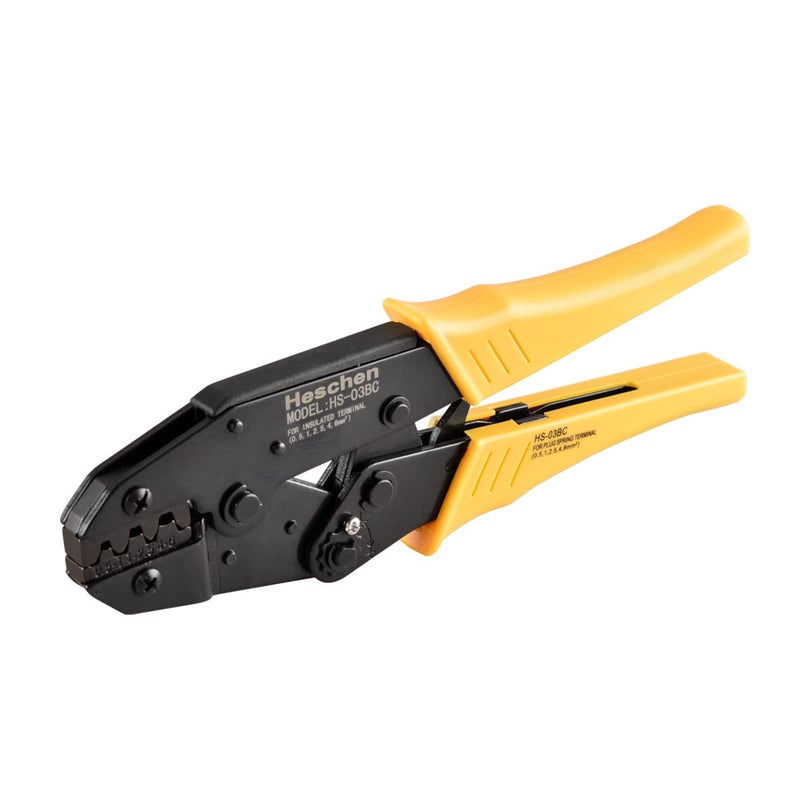 Heschen كماشة ضغط هيسشن، HS-03BC، أدوات ضغط للأطراف غير المعزولة والمقابس، تستخدم ل 0.5-6 مم² (20-10 AWG)، أصفر - Image 2